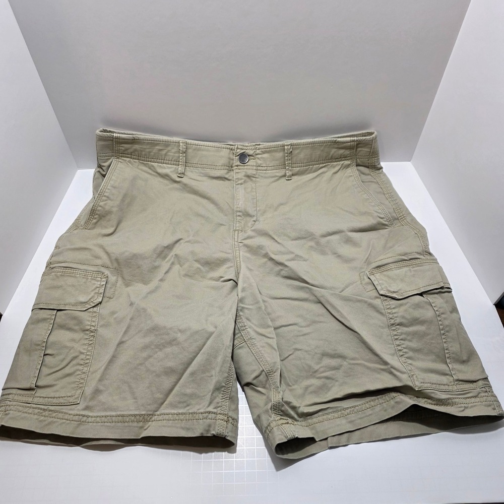 George Mens Cargo Shorts Beige Khaki Stretch Utility GE10101 Size 38 Tan